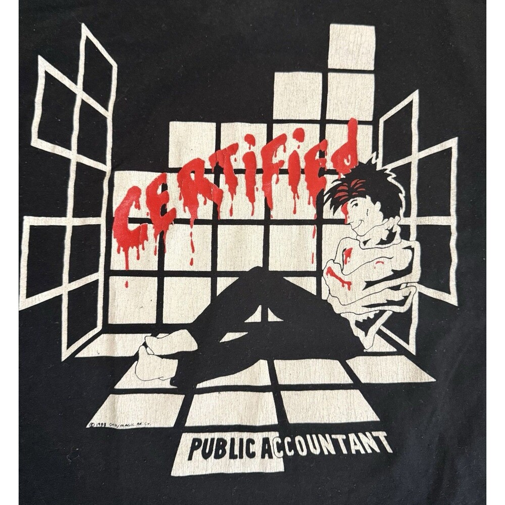Vintage 1988 Certified Public Accountant T Shirt XL Screen Stars Single Stitch